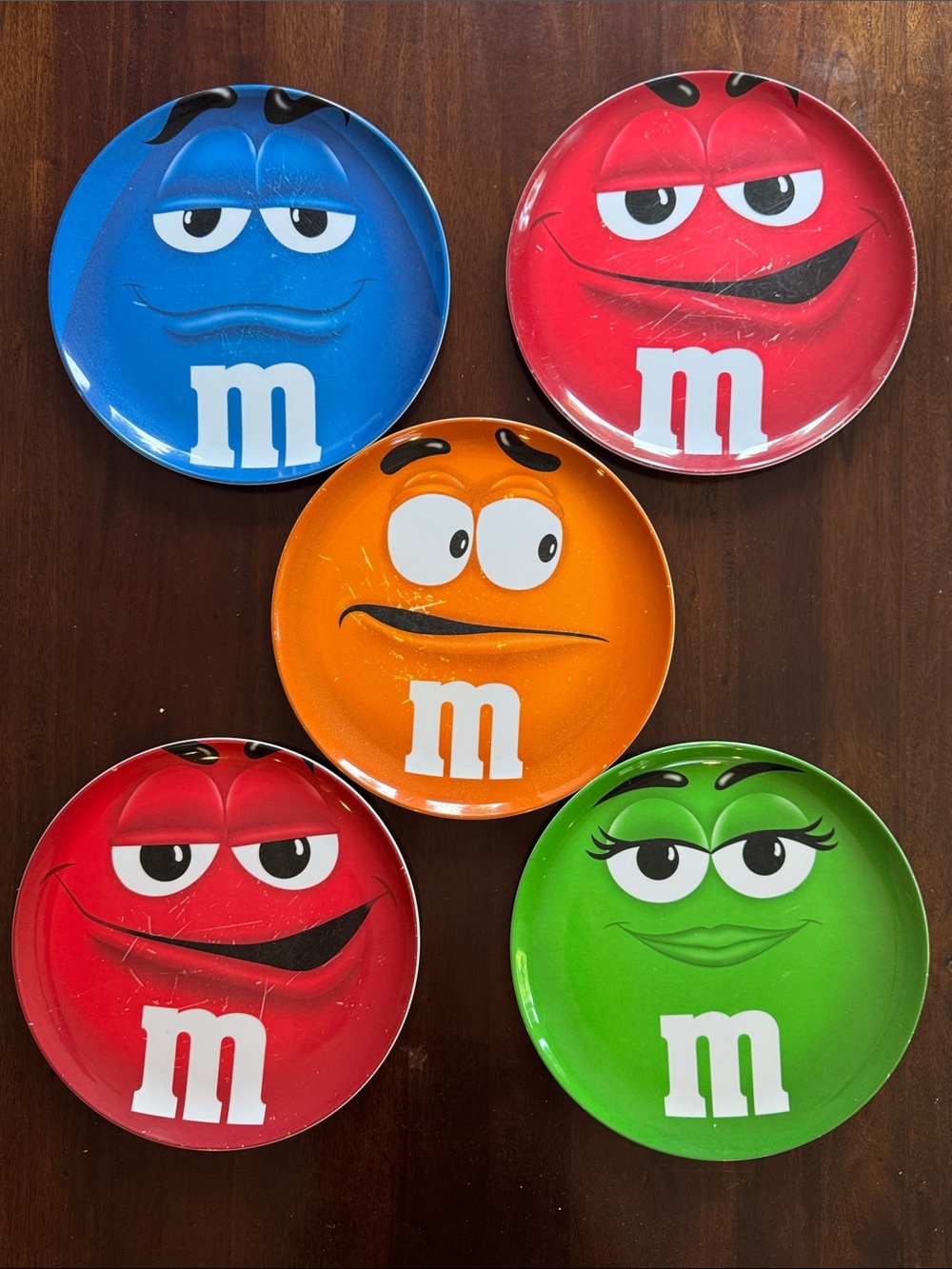 M&M's Character Big Face Melamine 10” Dinner Plates